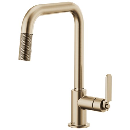 Brizo Litze Pull-Down Faucet with Square Spout and Industrial Handle 63054LF-GL